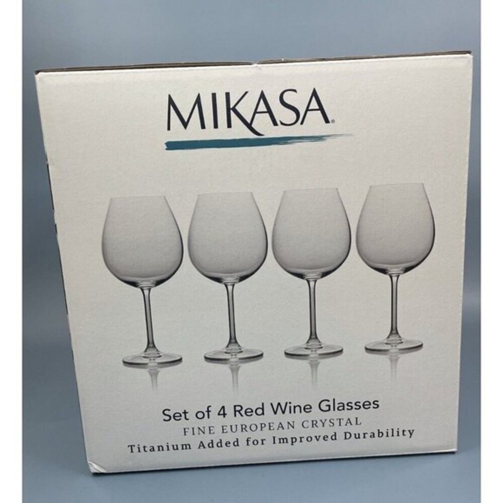 Mikasa 4 Red Wine Glasses Fine European Crystal 25 oz each New